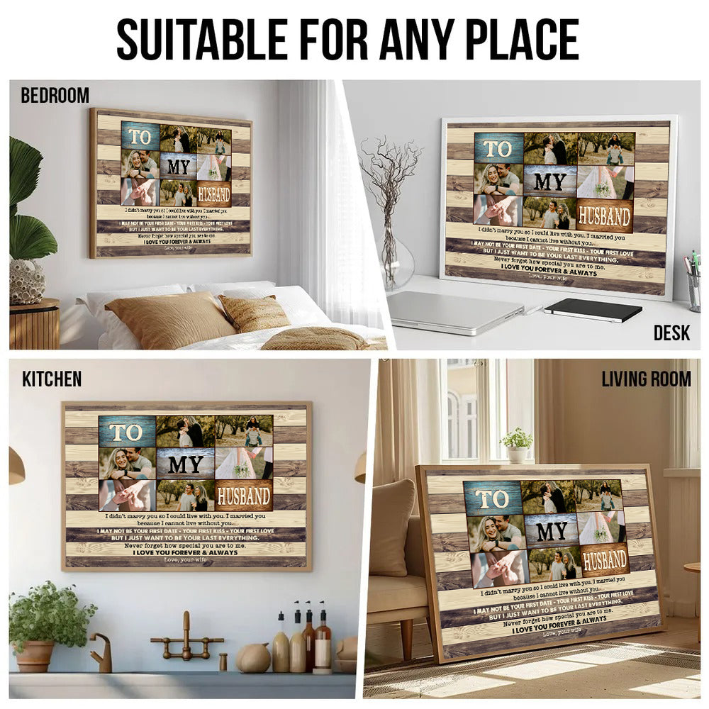 Custom Photo To My Husband - Personalized Poster/Canvas - Father's Day Gift, Birthday Gift For Husband