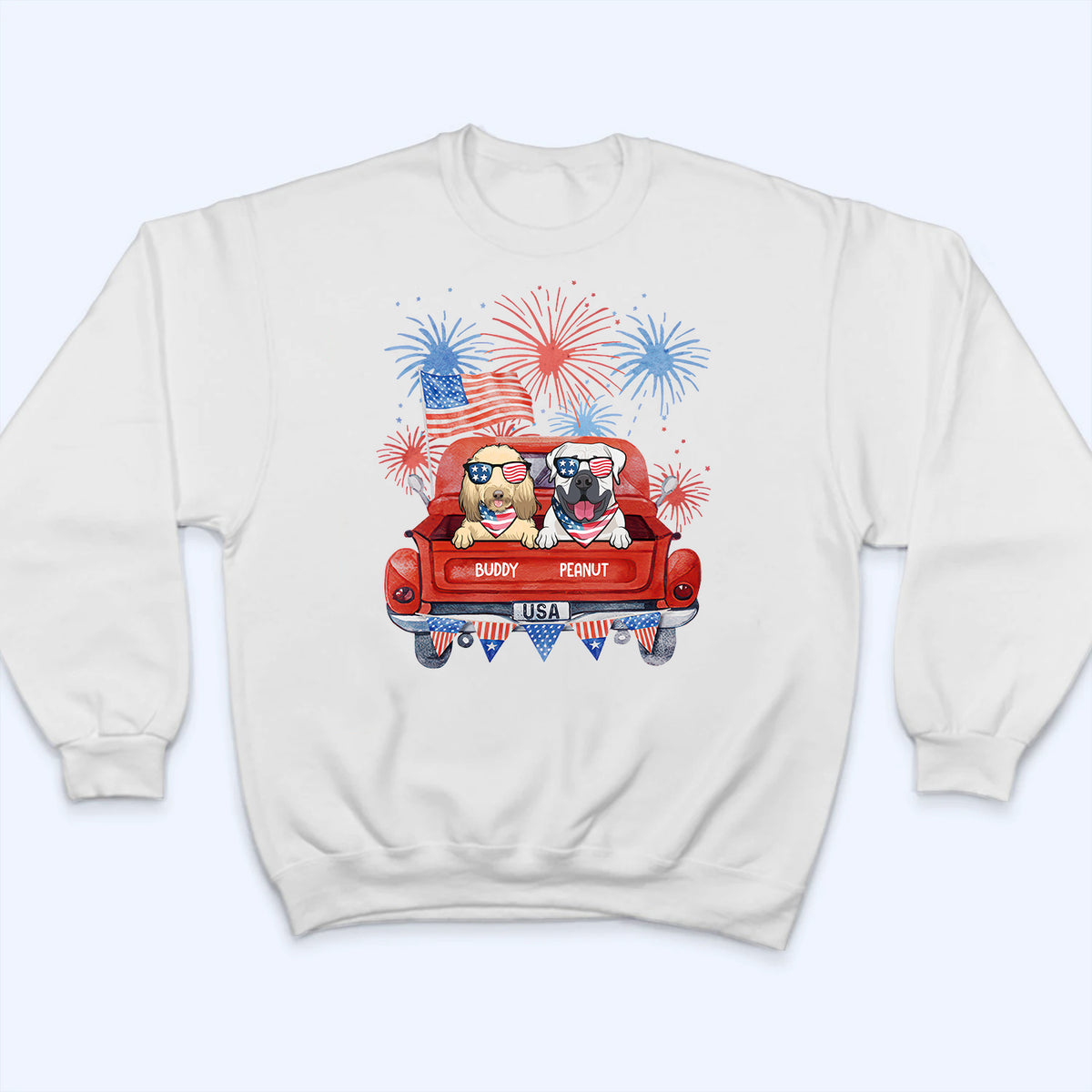 Independence Day Fireworks Dogs - Personalized Custom T Shirt - 4th Of July Gift For Dog Mom, Dog Dad, Dog Lovers