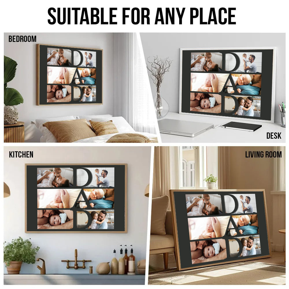 Custom Photo Dad Collage poster, kitchen and living room