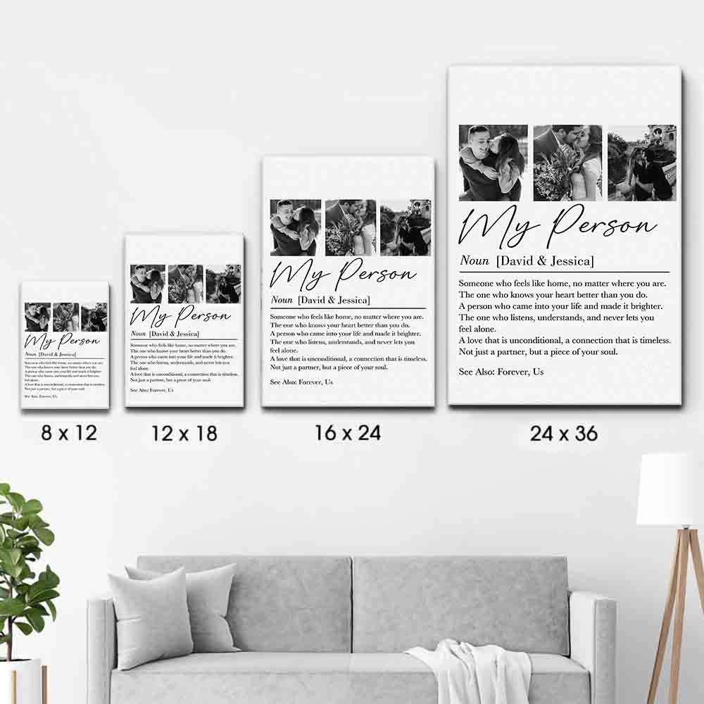 Custom Photo Couple My Person Defination - Personalized Poster/Canvas Prints - Gift For Her/Him, Husband/Wife, Couples on Anniversary, Valentine's Day