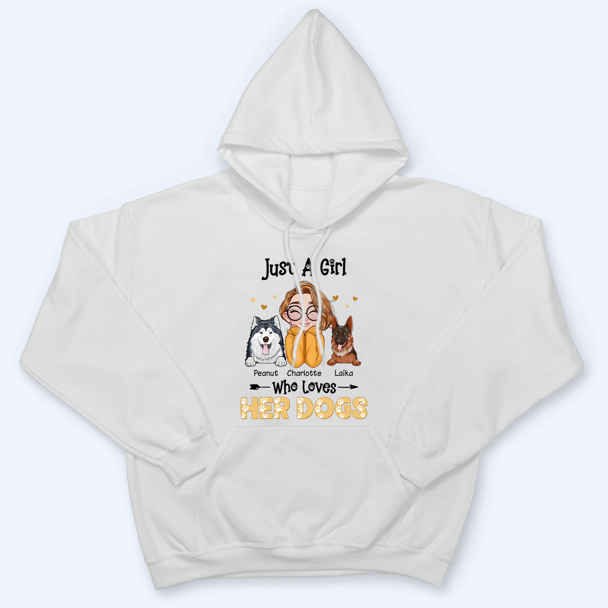 Just A Girl Who Loves Her Dogs - Personalized Custom T Shirt - Gift for Women, Dog Mom, Dog Lovers