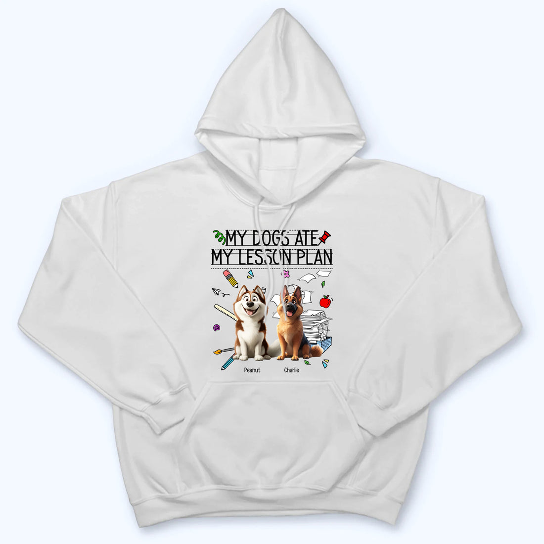 Personalized My Dog Ate My Lesson Plan Teacher t-shirt, alternate view 6