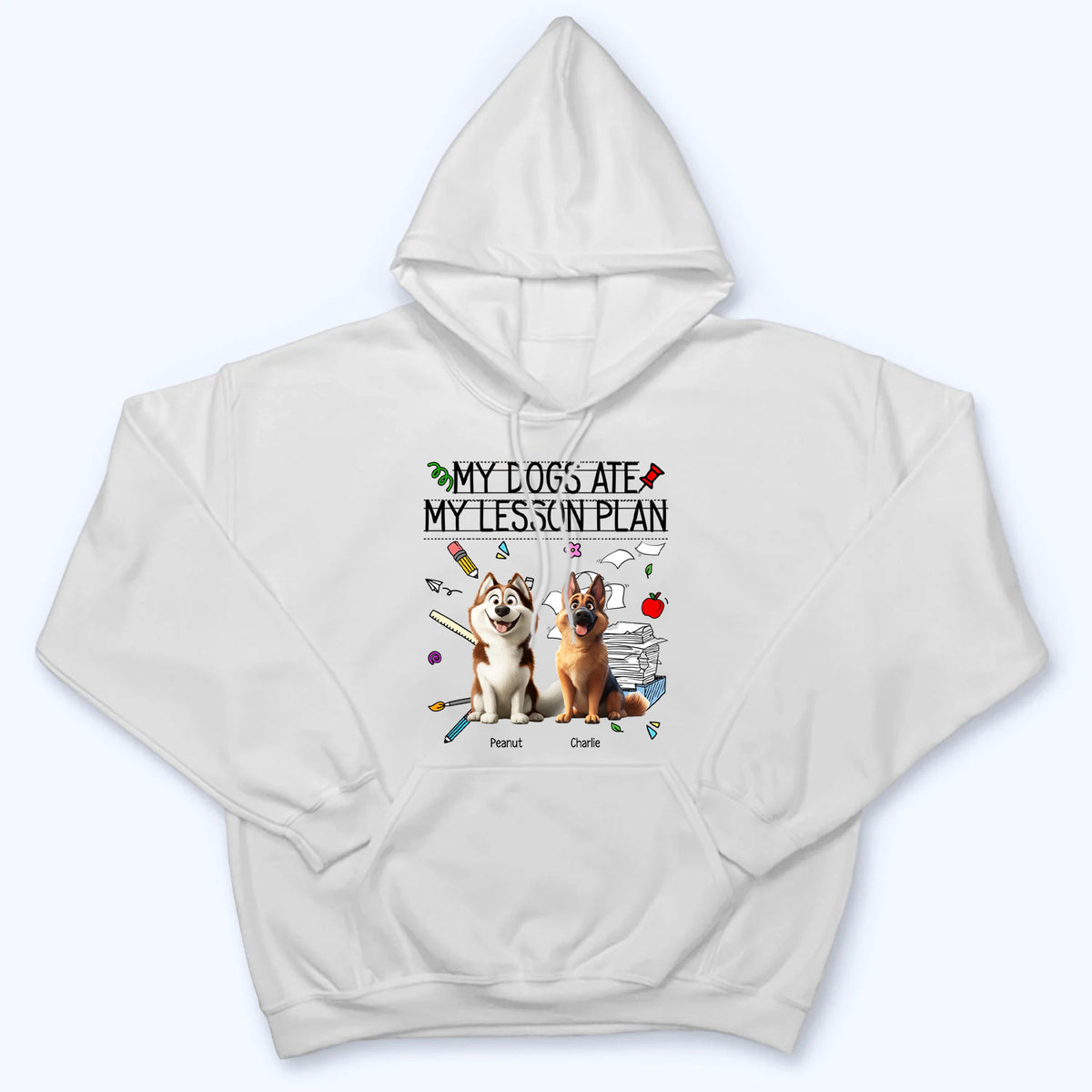 My Dog Ate My Lesson Plan Teacher - Personalized Custom Shirt - Back To School Gift For Teacher, Educator, Dog Lovers