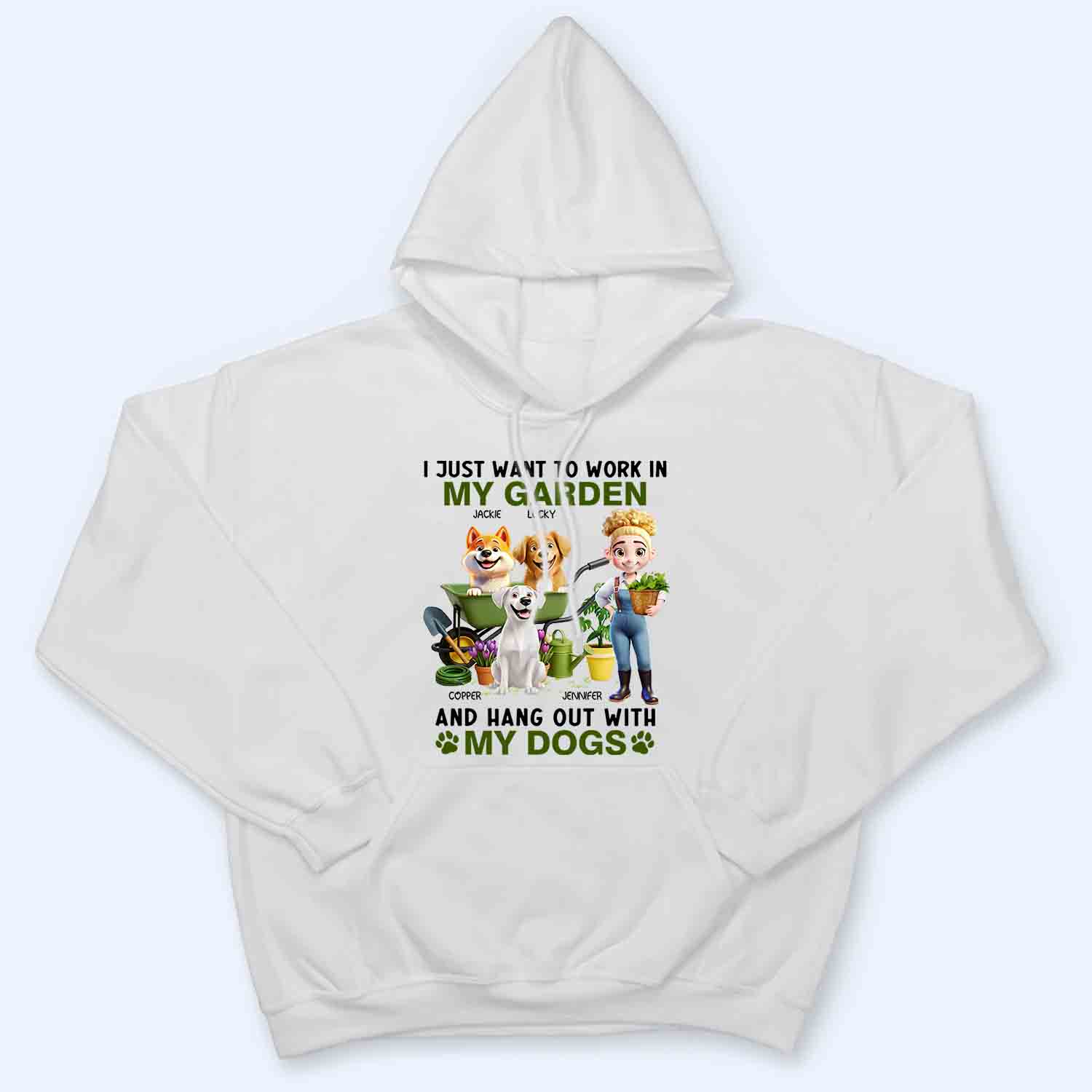I Just Want To Work In My Garden And Hang Out With My Dogs - Personalized Custom Shirt - Gift For Her, Dog Lovers, Garden Lovers