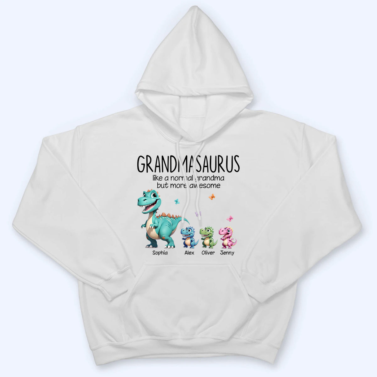 Grandmasaurus And Kids 3D Effect Dinosaurs - Personalized Custom T Shirt - Gift for Grandma, Nana, Grammy