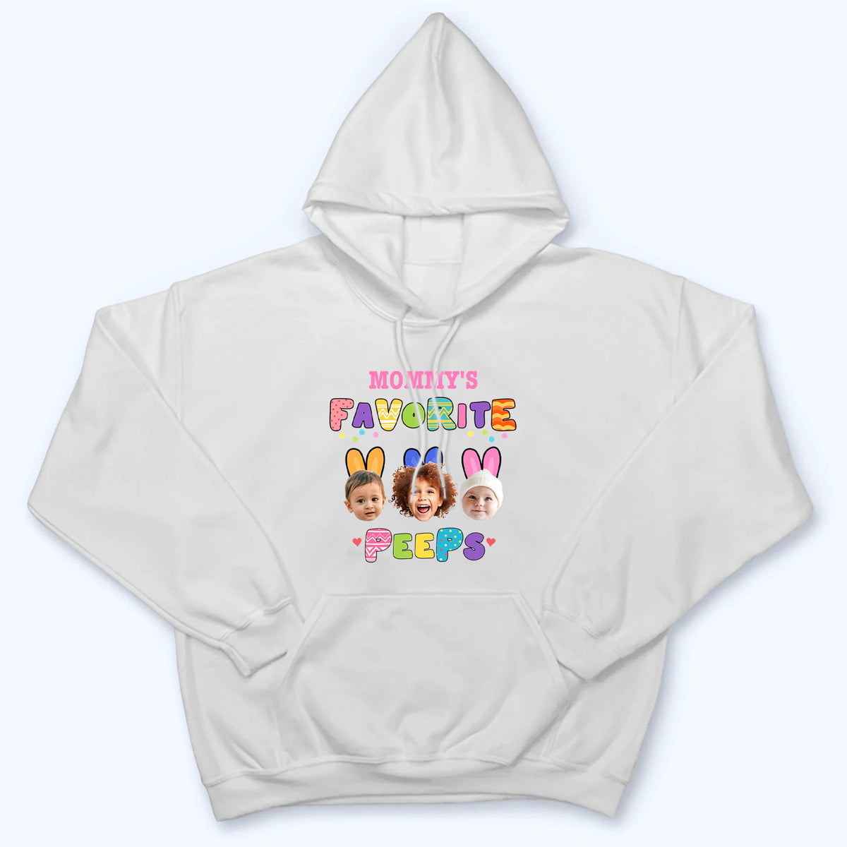 Custom Photo Grandma's Favorite Peeps - Personalized Custom T Shirt - Easter, Birthday, Loving, Funny Gift for Grandma/Nana/Mimi, Mom, Wife, Grandparent