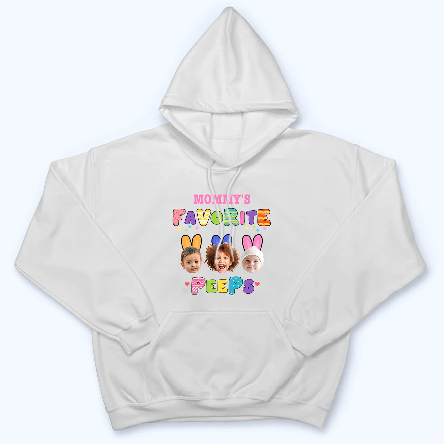 Custom Photo Grandma's Favorite Peeps - Personalized Custom T Shirt - Easter, Birthday, Loving, Funny Gift for Grandma/Nana/Mimi, Mom, Wife, Grandparent