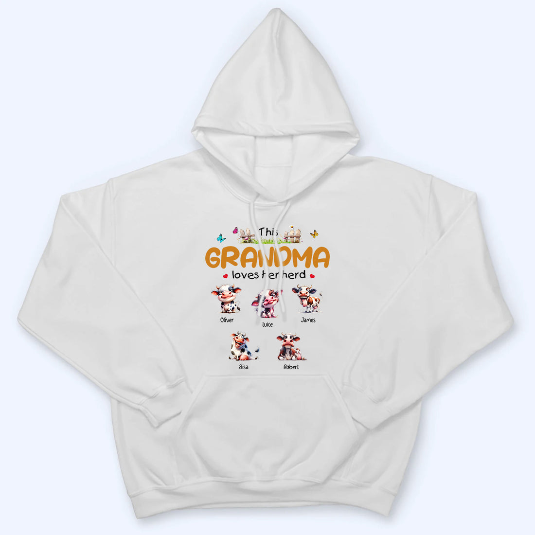 This Grandma Loves Her Herd - Personalized Custom T Shirt - Gift for Grandma/Grandparent