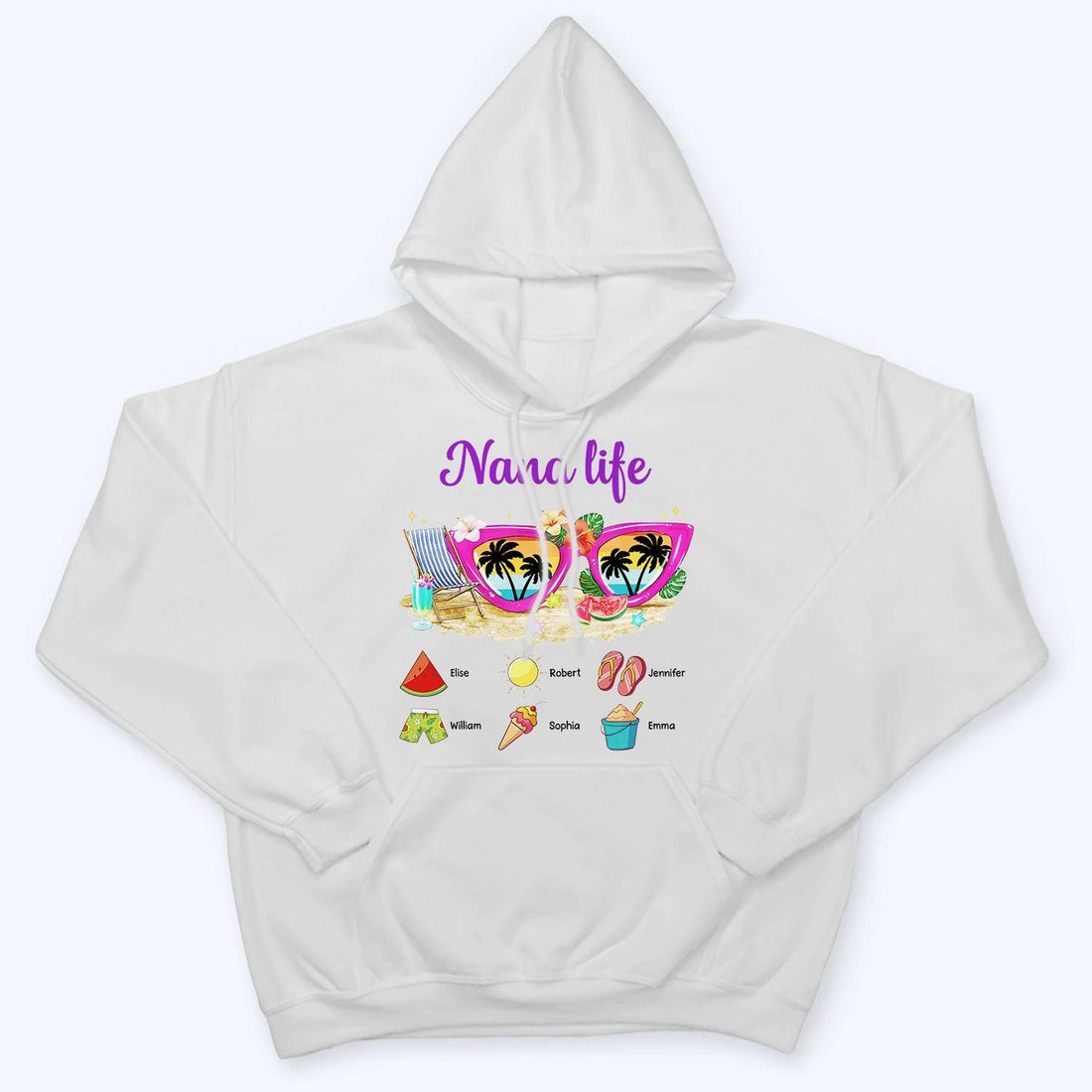 Grandma Life Sunglasses Beach Vibes Summer Vacation - Personalized Custom T Shirt - Gift for Grandma/Nana/Mimi, Mom, Wife, Grandparent - Suzitee Store