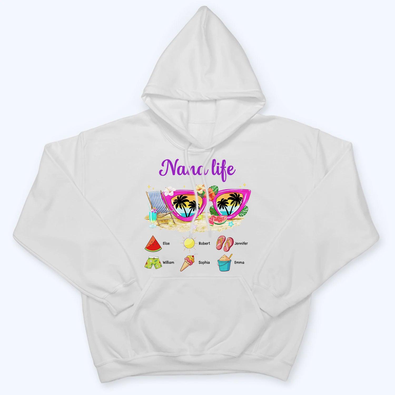 Grandma Life Sunglasses Beach Vibes Summer Vacation - Personalized Custom T Shirt - Gift for Grandma/Nana/Mimi, Mom, Wife, Grandparent - Suzitee Store