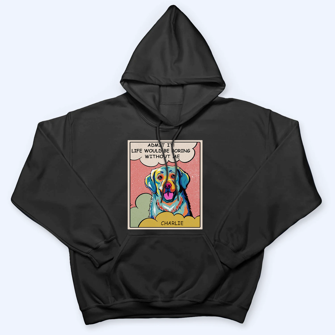Personalized Boring Without Dog Popart t-shirt, alternate view 5