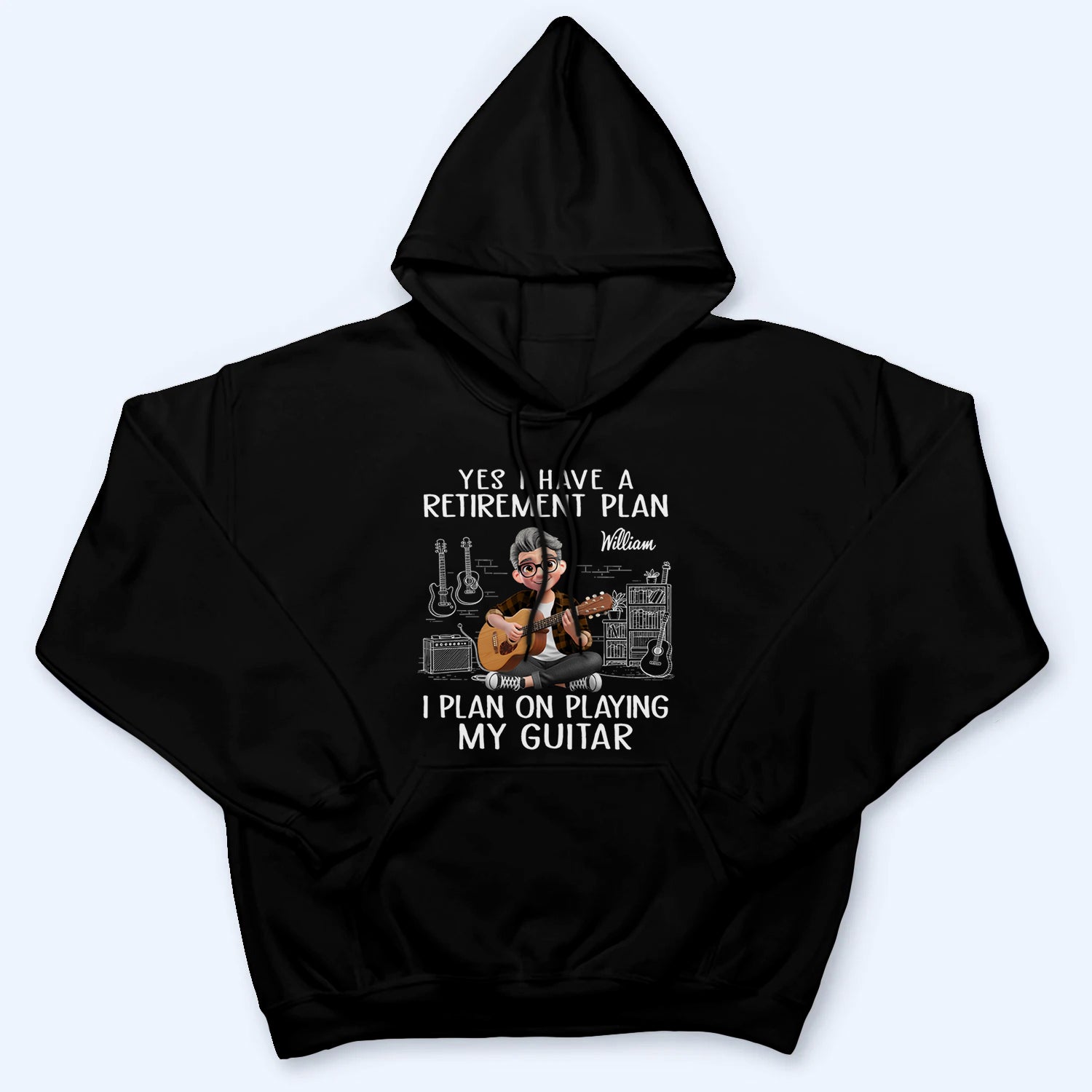 I Plan On Playing My Guitar - Personalized Custom T Shirt - Retirement Gift For Colleagues, Mom, Dad, Guitar Lovers
