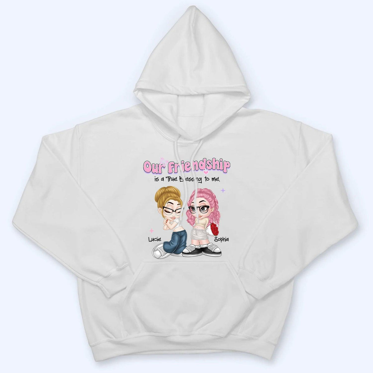 Our Friendship Is True Blessing - Personalized Custom T Shirt - Gift For Her, Besties, Friends, Sister, Soul Sisters