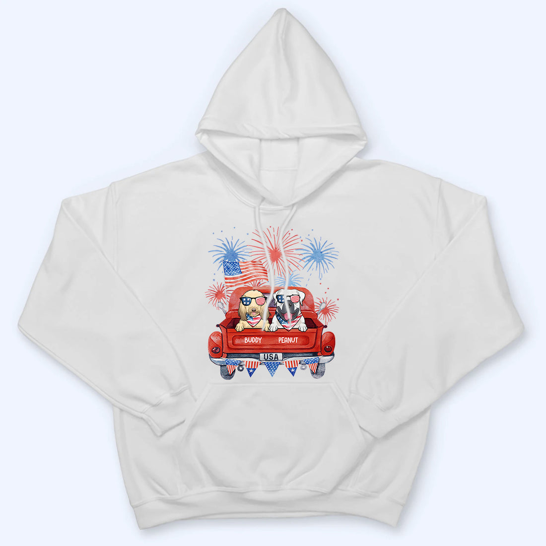 Personalized Independence Day Fireworks Dogs t-shirt, alternate view 6
