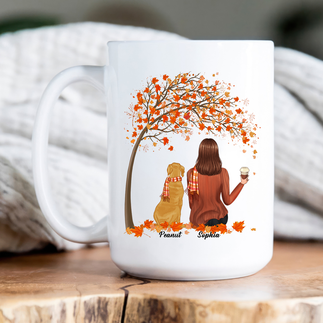 Life Is Better With A Dog Fall Season personalized mug, alternate view 4