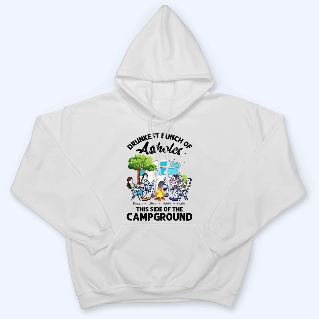 Personalized Drunkest Bunch Of Assholes Camping t-shirt, alternate view 5