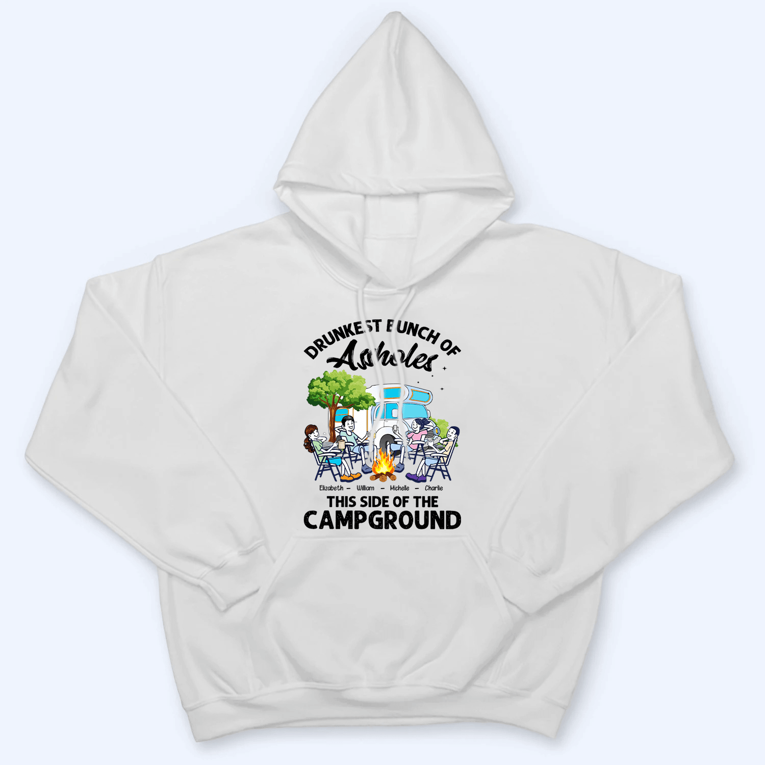 Drunkest Bunch Of Assholes Camping - Personalized Custom T Shirt - Gift for Camping Lovers, Him/Her, Team/Squad - Suzitee Store