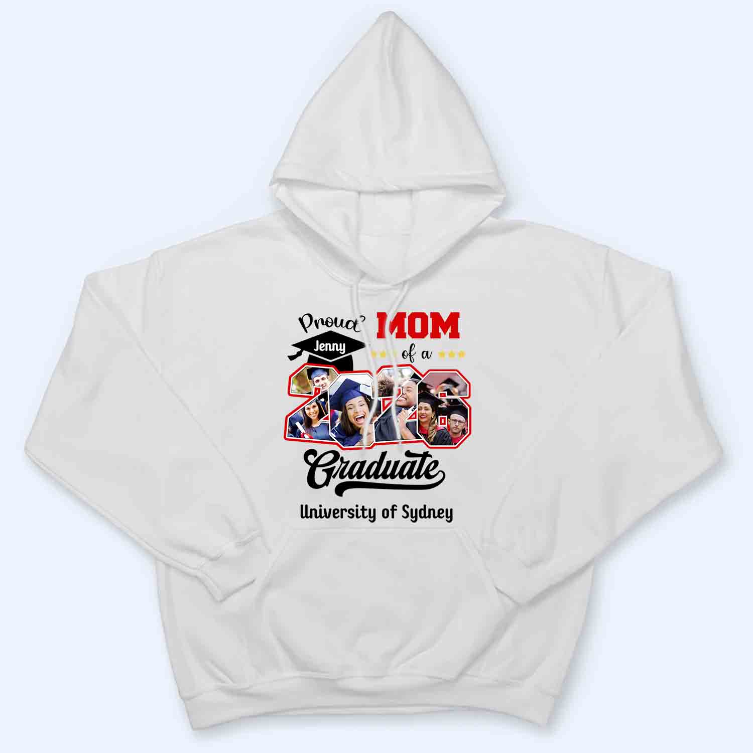 Custom Photo Proud Family Of A Class Of 2025 Graduate Senior - Personalized Custom Graduation T Shirt - Loving Gift for Grandma, Grandpa, Mom, Dad, Brother, Sister, Aunt, Uncle