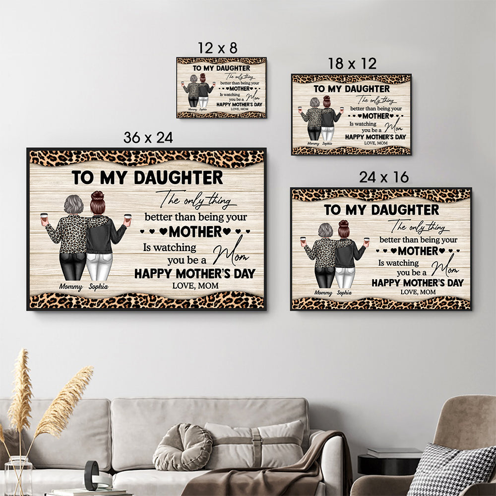 Leopard Pattern To My Daughter From Mom - Personalized Poster/Canvas - Mother's Day Gift For Daughter