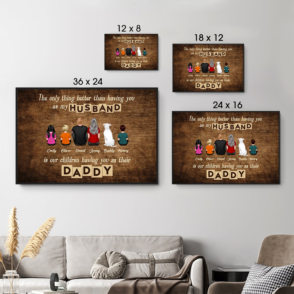 Personalized The Only Thing Better Than poster, size options shown on a sofa wall