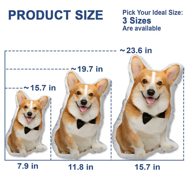 Custom Photo Pillow In The Shape Of Your Beloved Pet - Personalized Custom Shape Pillow - Gift for Dog Lovers, Cat Lovers, Pet Lovers