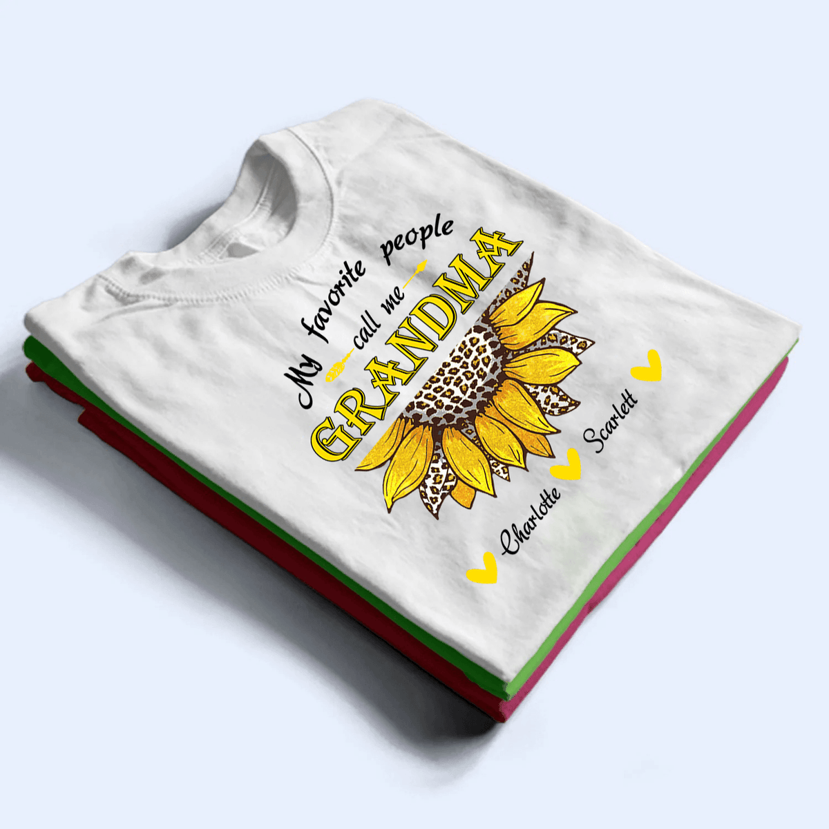 My Favorite People Call Me Grandma Sunflower- Personalized Custom T Shirt - Gift for Grandma/Nana/Mimi, Mom, Wife, Grandparent - Suzitee Store
