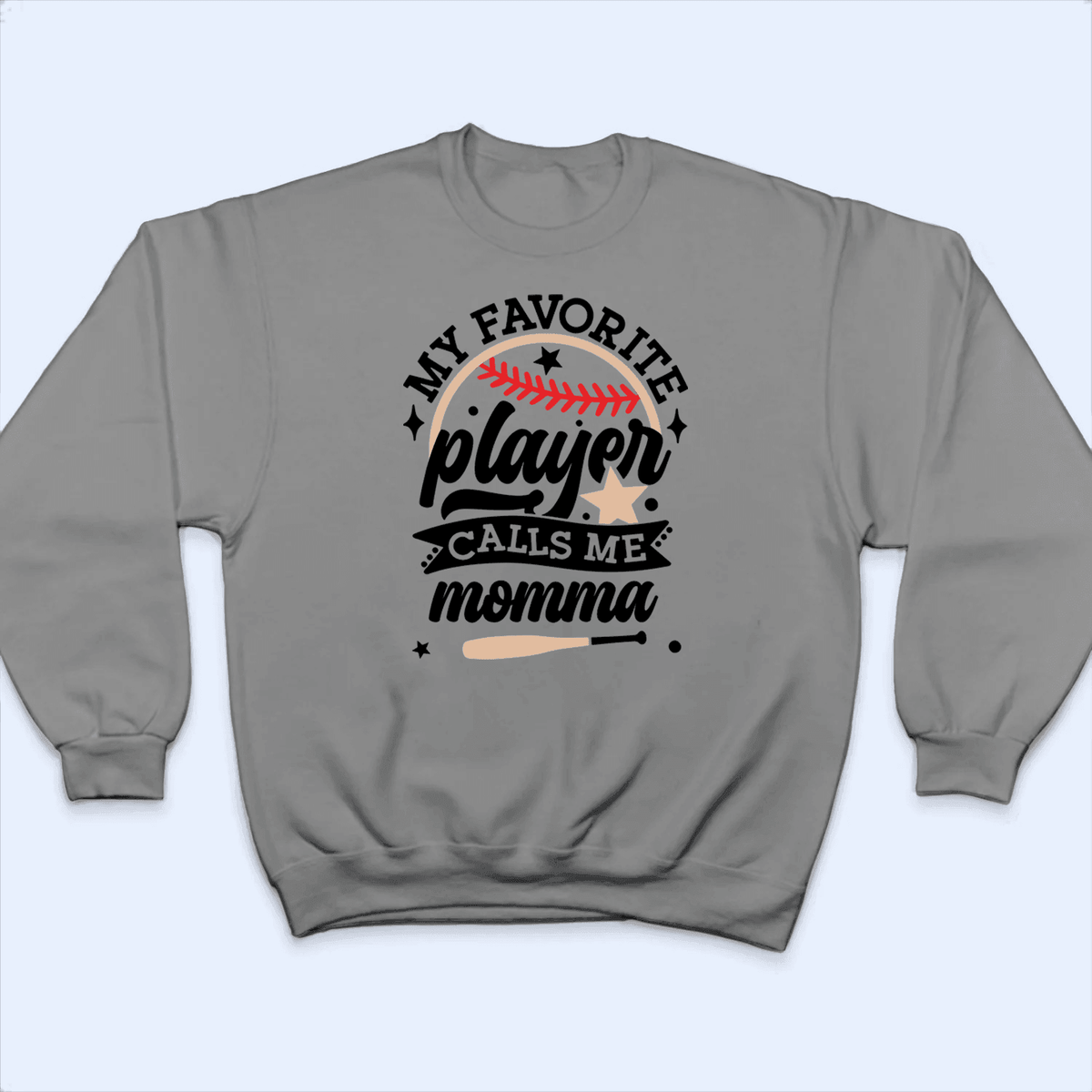 My Favorite Player Calls Me - Beige and Red Colors - Baseball/Softball Personalized Custom T Shirt - Gift for Grandma/Nana/Mimi, Mom, Wife, Grandparent - Suzitee Store