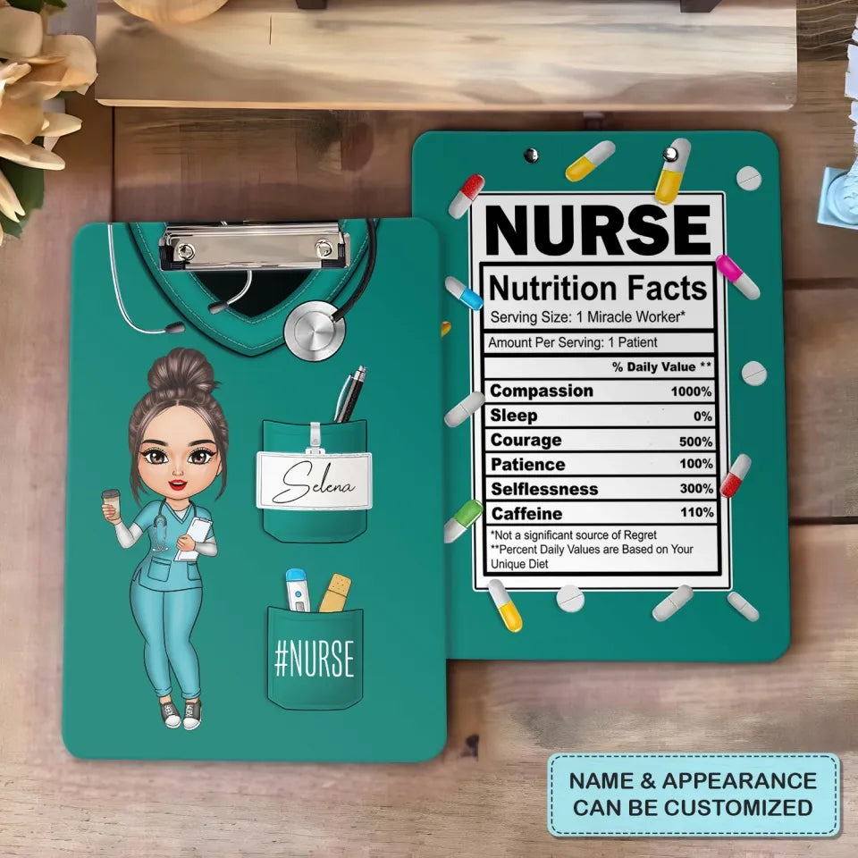 Nurse Life Pretty Doll personalized clipboard, alternate view 3