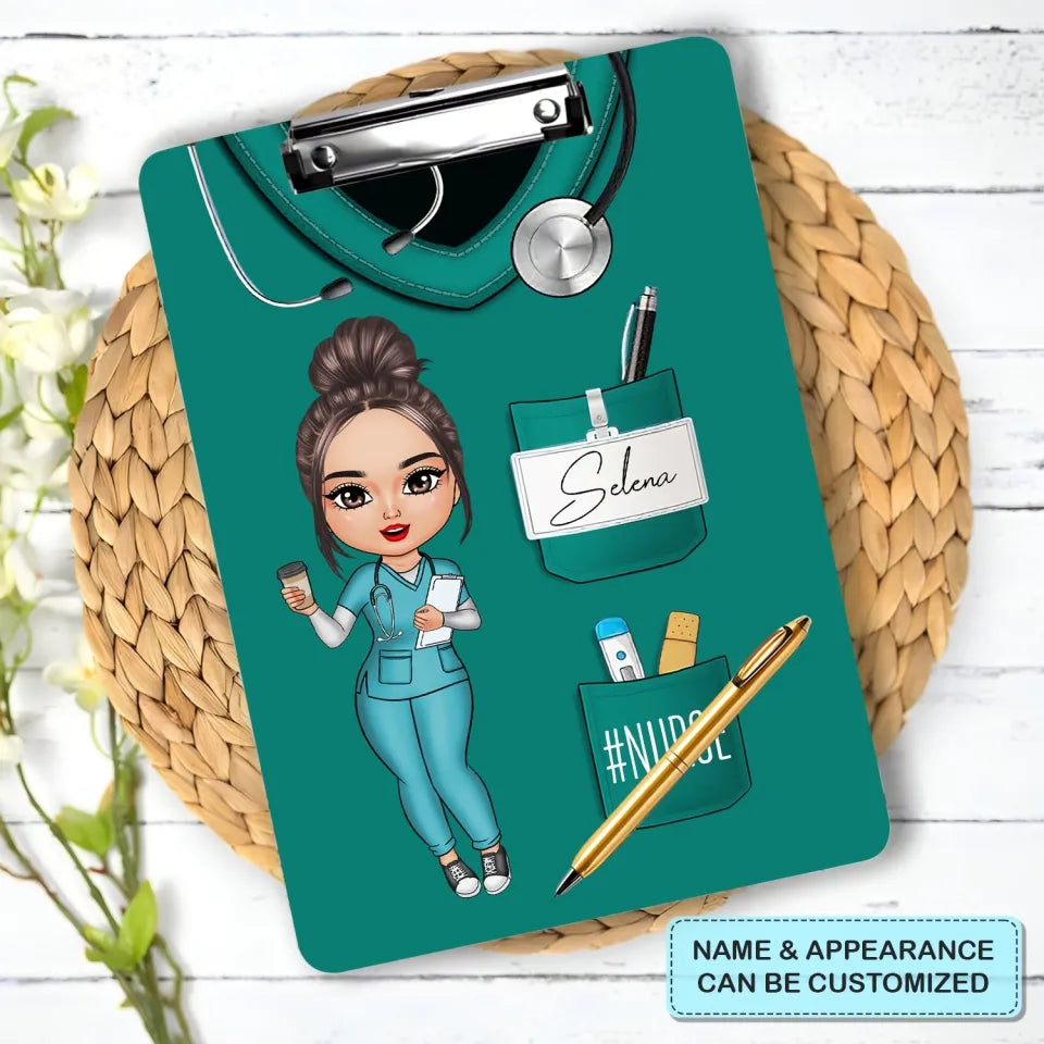 Nurse Life Pretty Doll personalized clipboard, alternate view 2