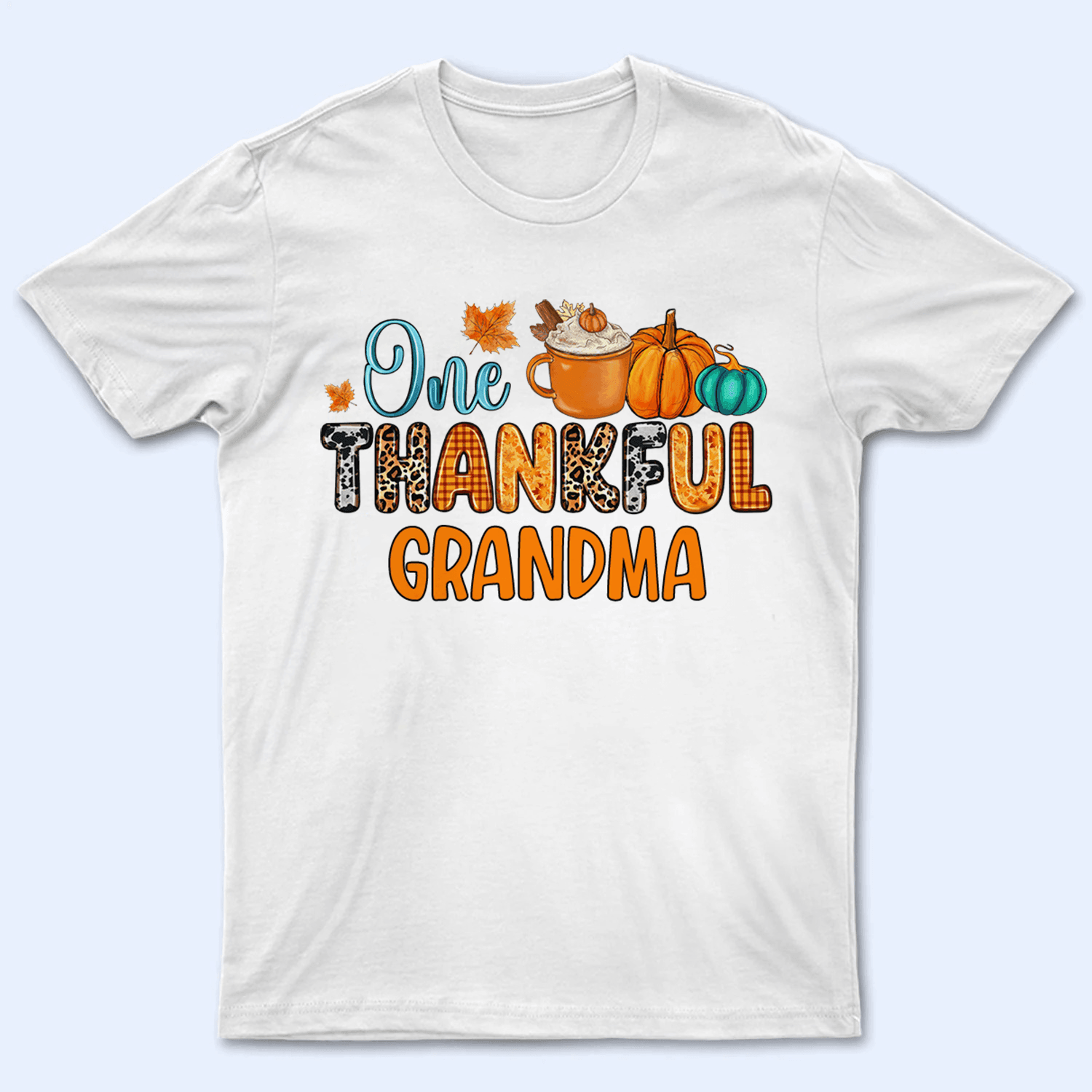 One Thankful Grandma - Personalized Custom T Shirt - Halloween, Loving, Funny Gift for Grandma/Nana/Mimi, Mom, Wife, Grandparent - Suzitee Store