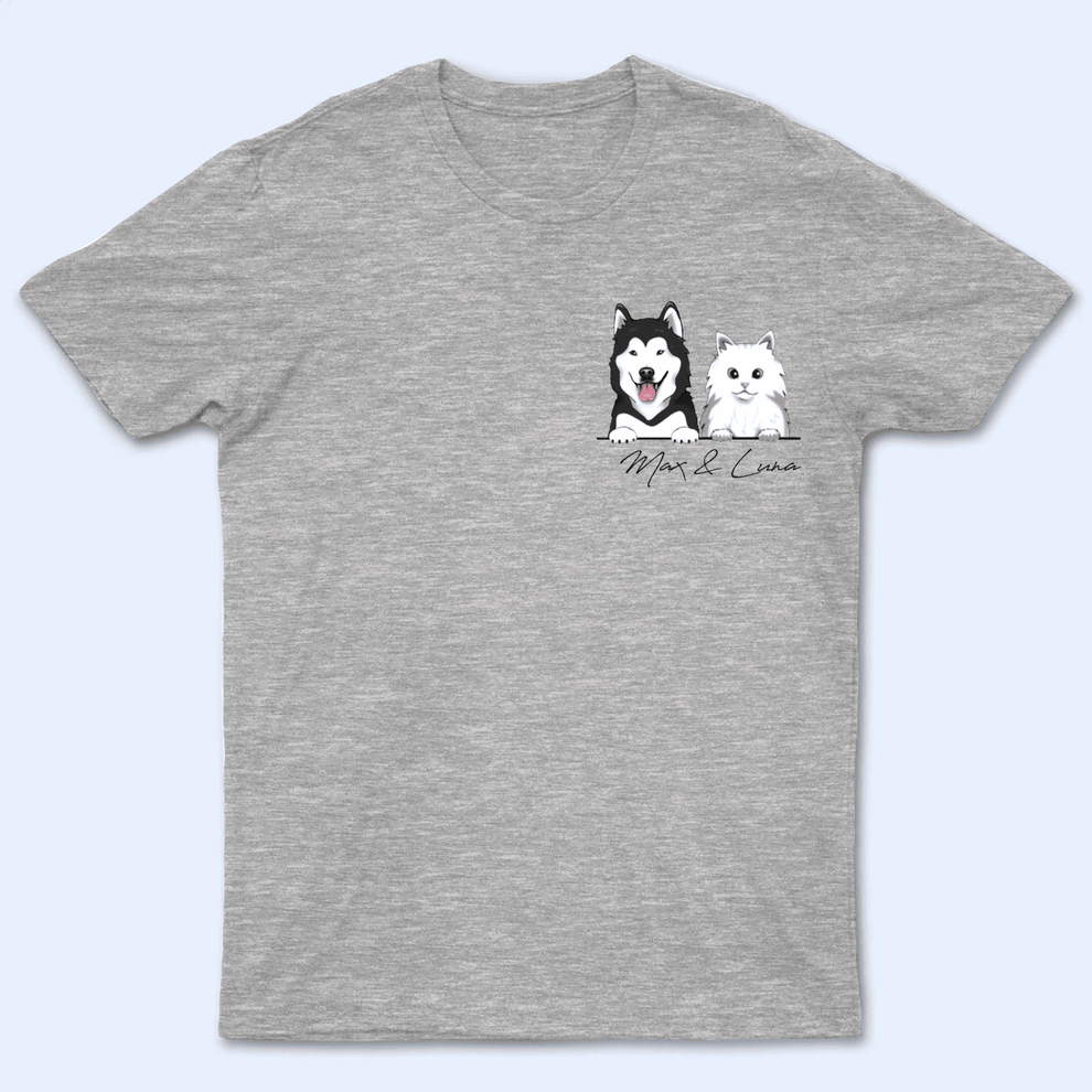 Personalized Peeking Pet with Name t-shirt, main view