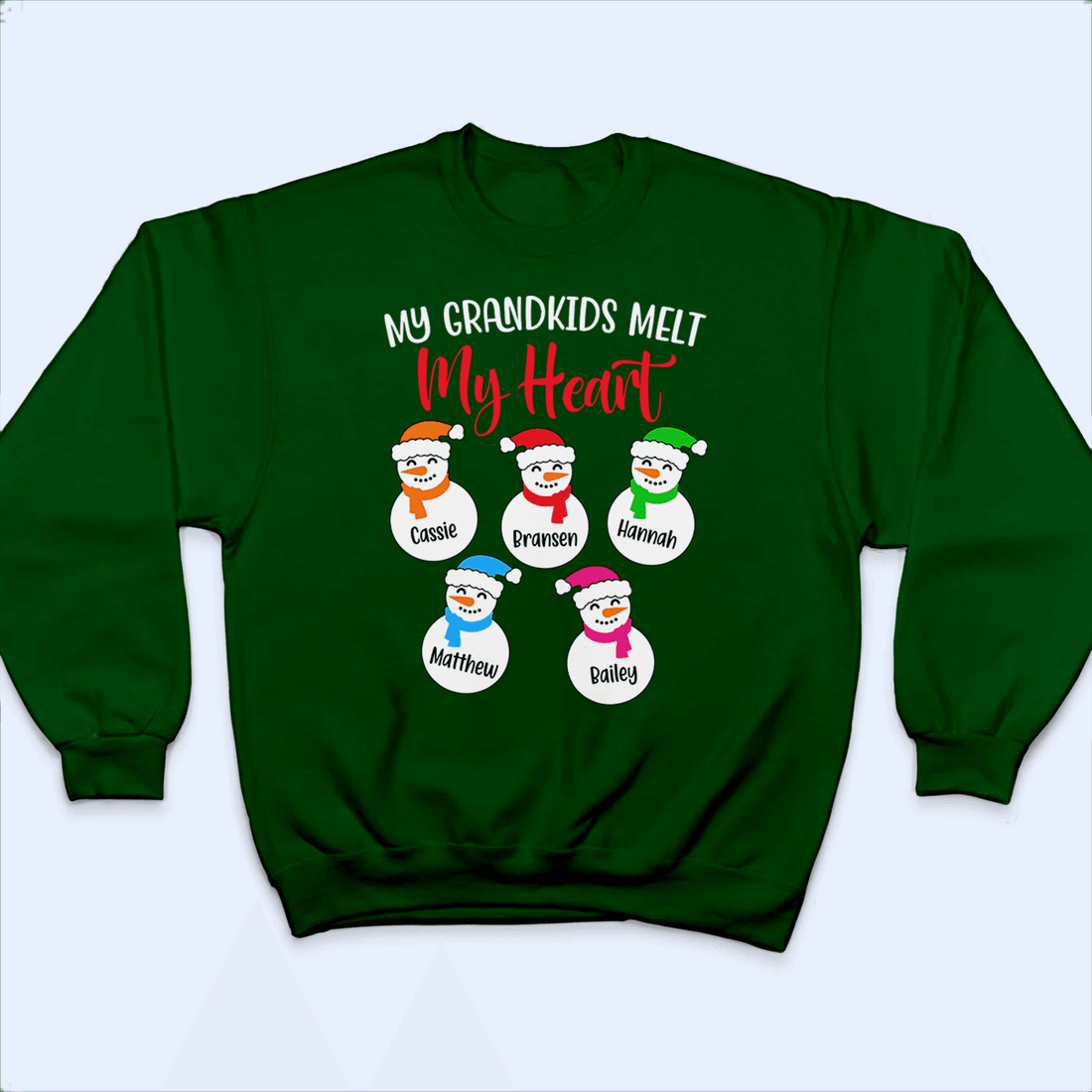 Personalized My Grandkids Melt My Heart - Personalized Custom T Shirt - Christmas, Loving, Funny Gift for Grandma/Nana/Mimi, Mom, Wife, Grandparent - Suzitee Store