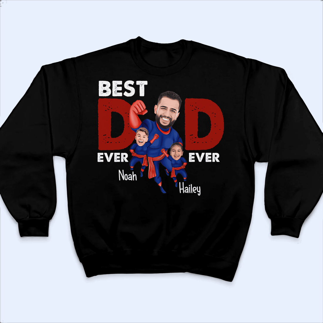 Custom Photo Best Dad Ever Super Hero t-shirt, alternate view 4