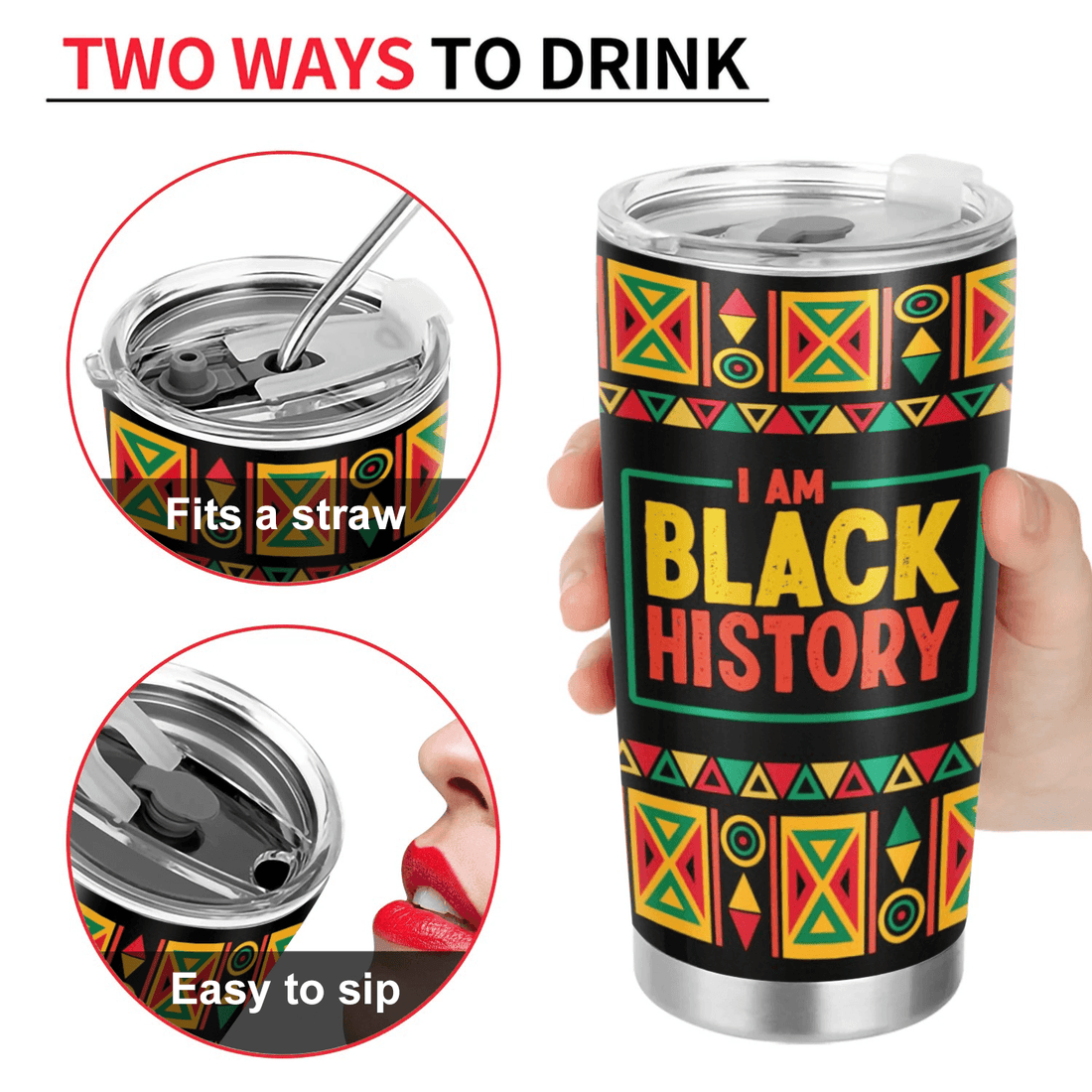 Custom Tumbler for Black History 20oz tumbler, alternate view 4