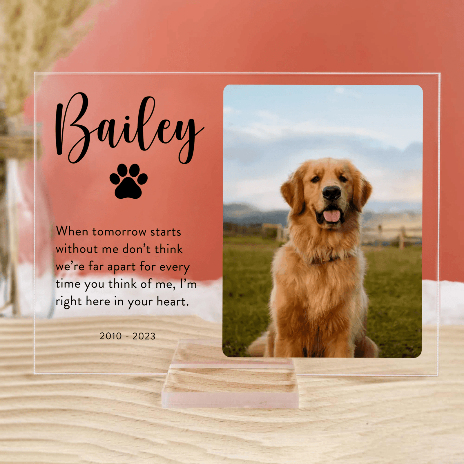 Memorial Plaque with Photo personalized acrylic plaque, main view