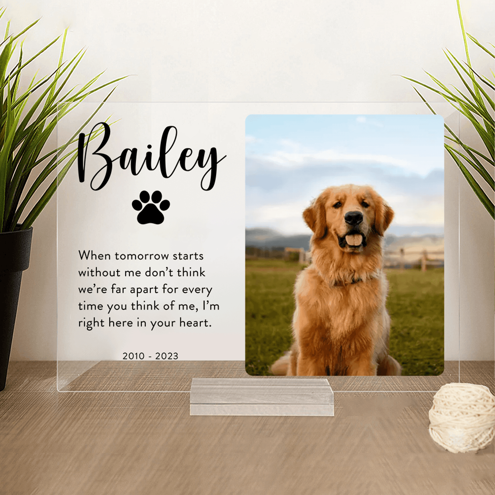 Memorial Plaque with Photo personalized acrylic plaque, alternate view 4