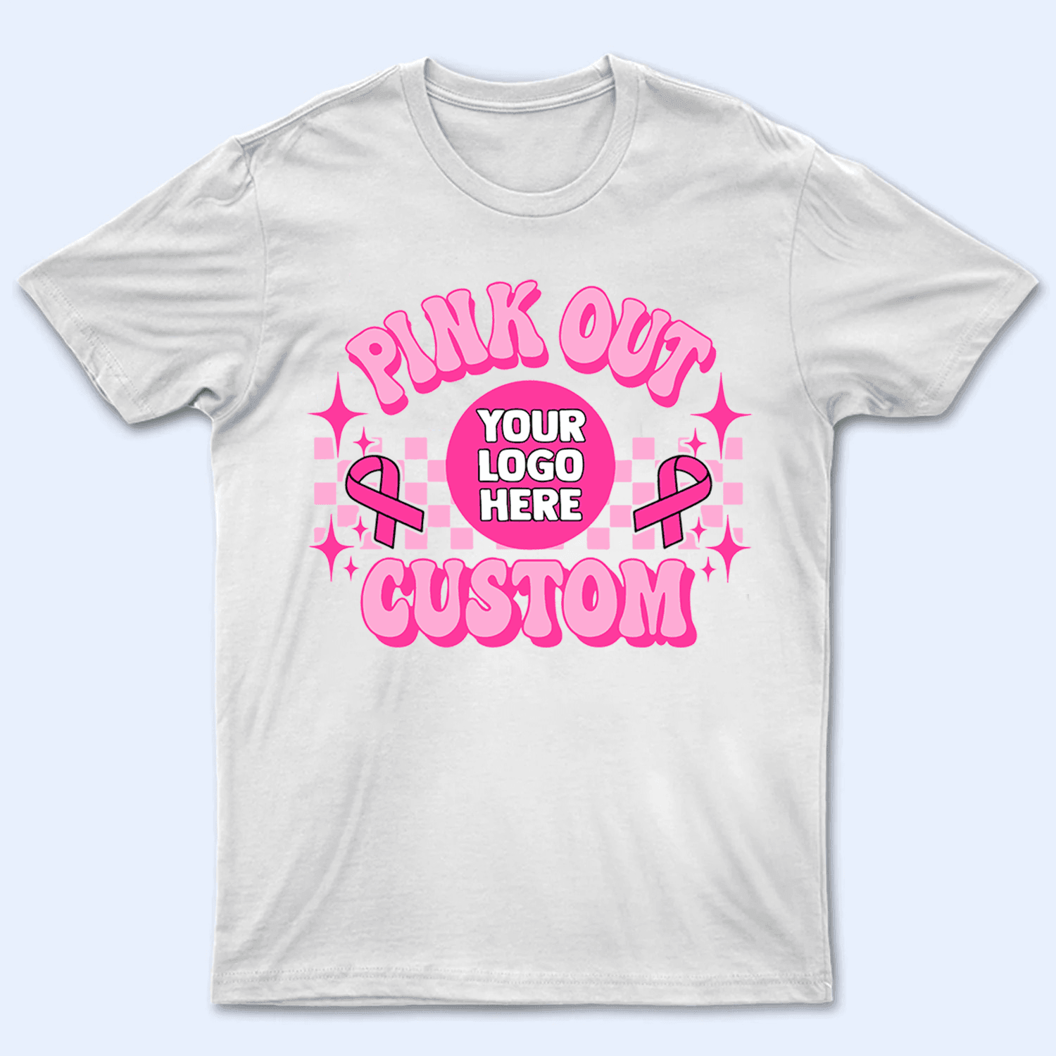 Custom Photo Pink Out Breast Cancer School Team Spirit t-shirt, main view