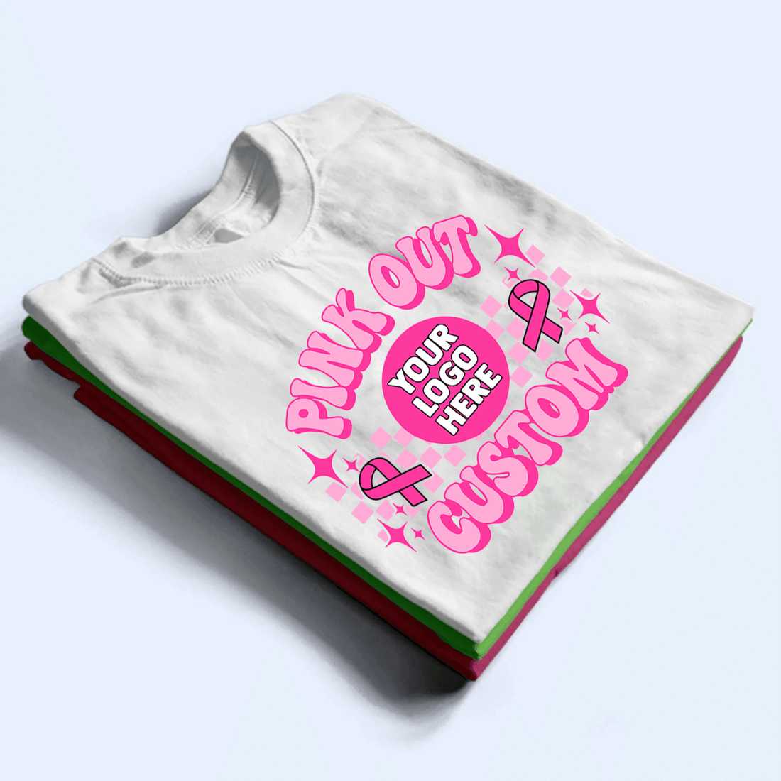 Custom Photo Pink Out Breast Cancer School Team Spirit t-shirt, alternate view 2