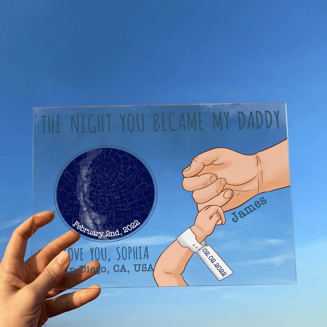 Custom Photo The Night You Became My Daddy acrylic plaque, alternate view 2