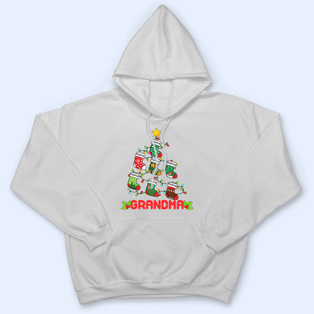Personalized Pine Socks Christmas Grandma t-shirt, alternate view 6