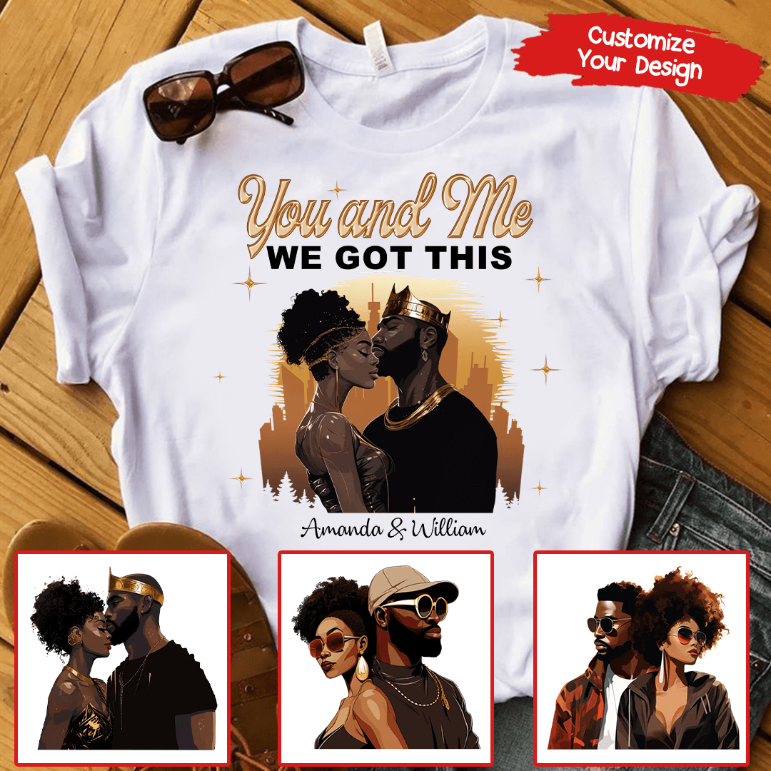 Custom Photo Black African Couple t-shirt, alternate view 2