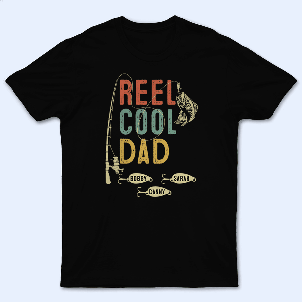 Personalized Reel Cool Dad t-shirt, main view
