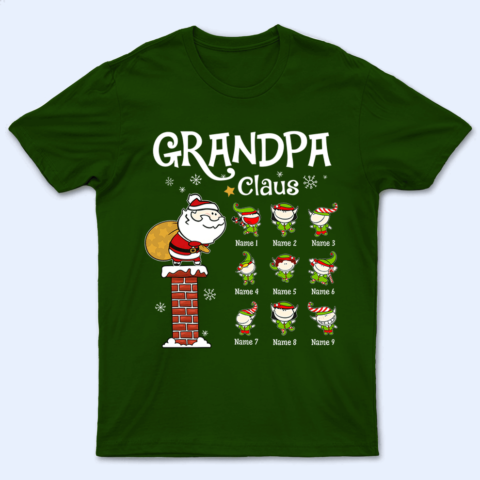Santa Claus Little Elves- Personalized Custom T Shirt t-shirt, main view