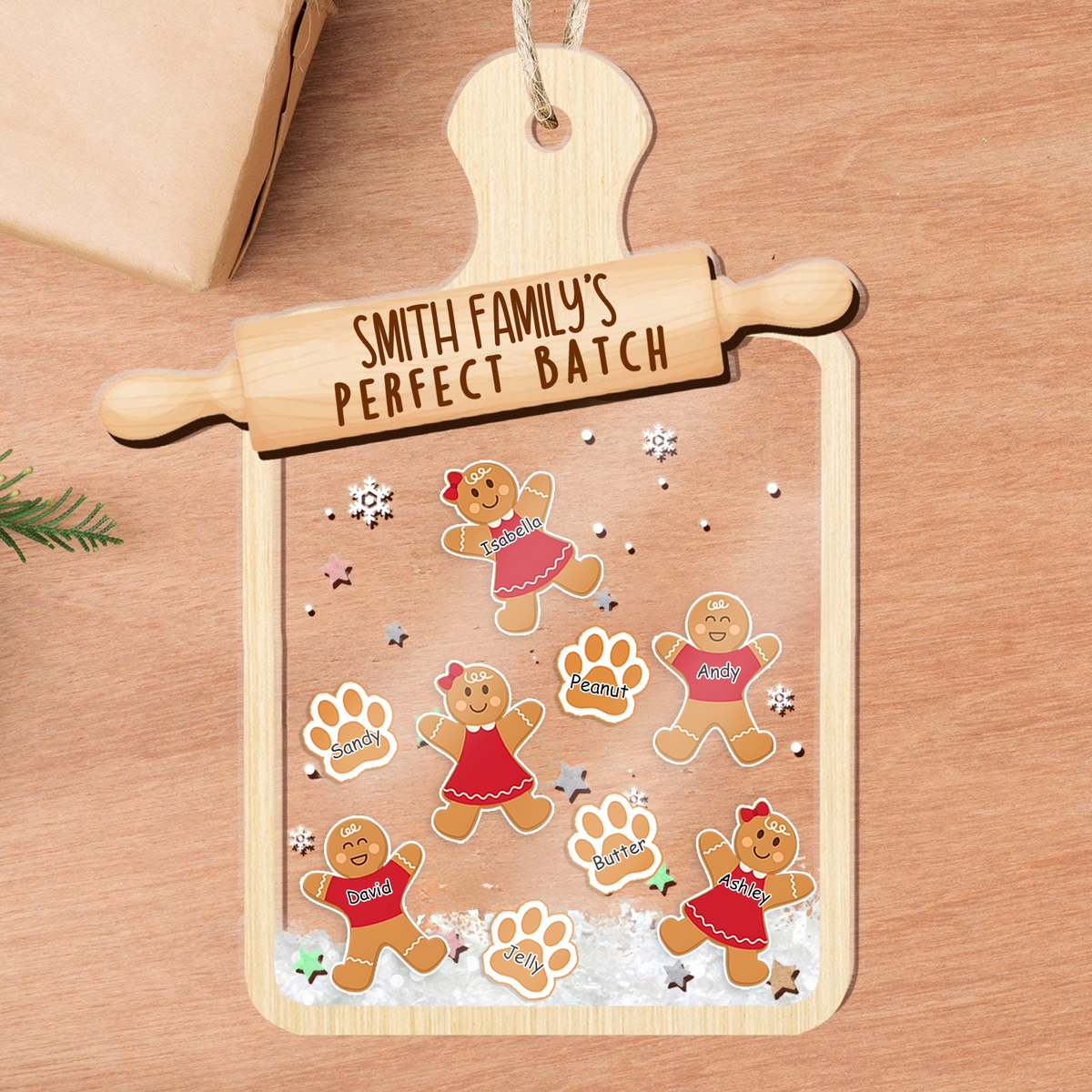 Grandma & Grandpa's Perfect Batch - Custom 3 Layers Shaker Ornament - Personalized Christmas Gift For Couple, Husband, Wife, Anniversary, Family