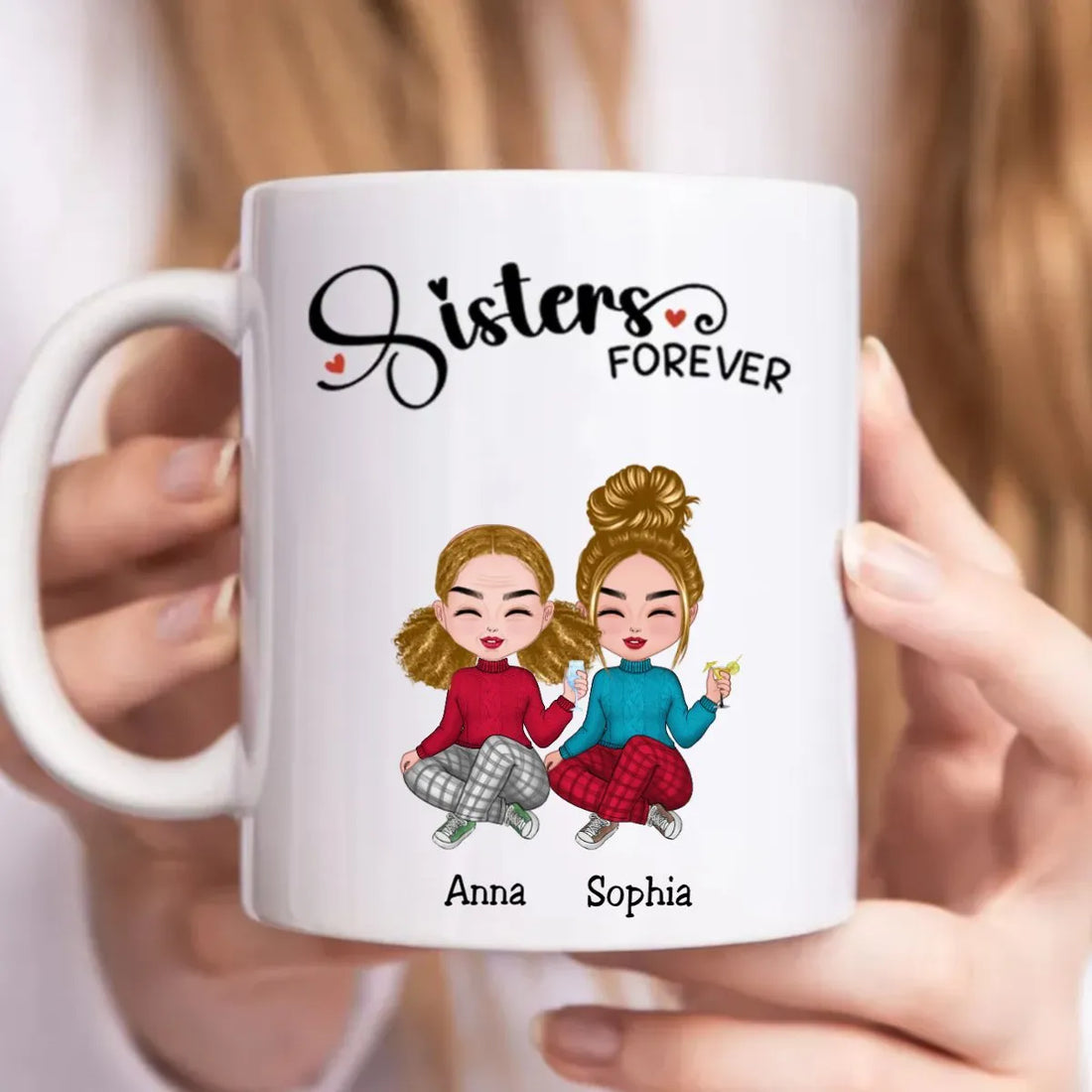 Sisters Forever personalized mug, alternate view 4
