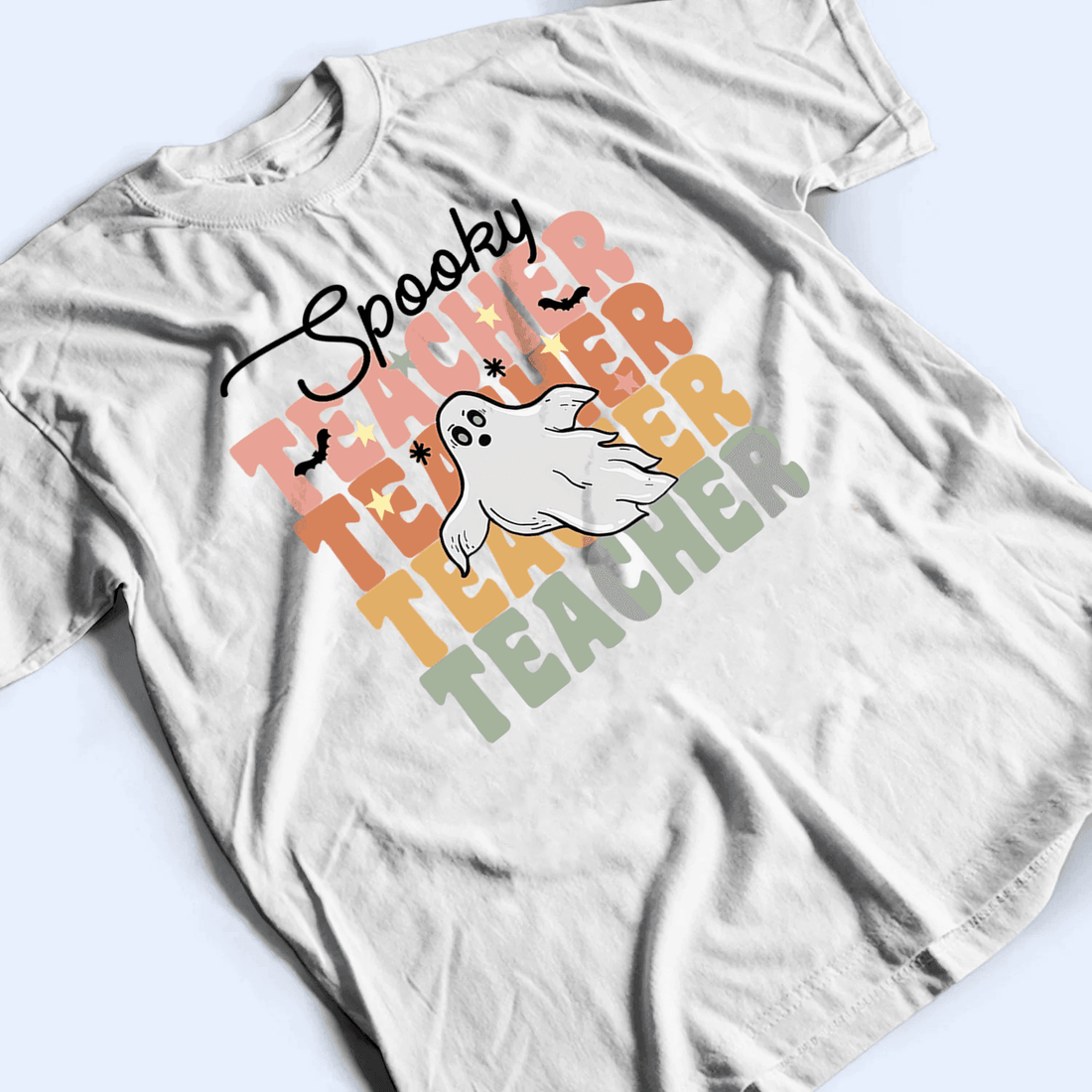 Personalized Spooky Teacher t-shirt, alternate view 3