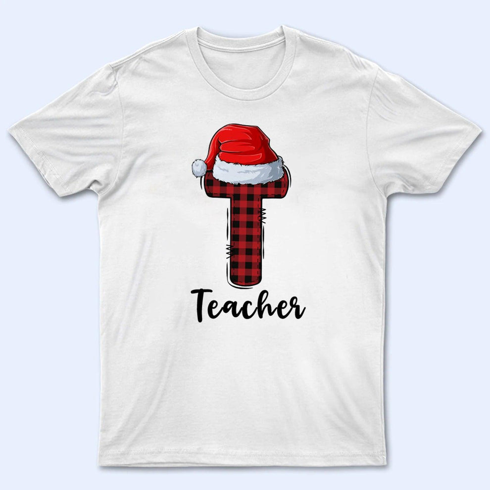 Personalized T is for Teacher t-shirt, main view
