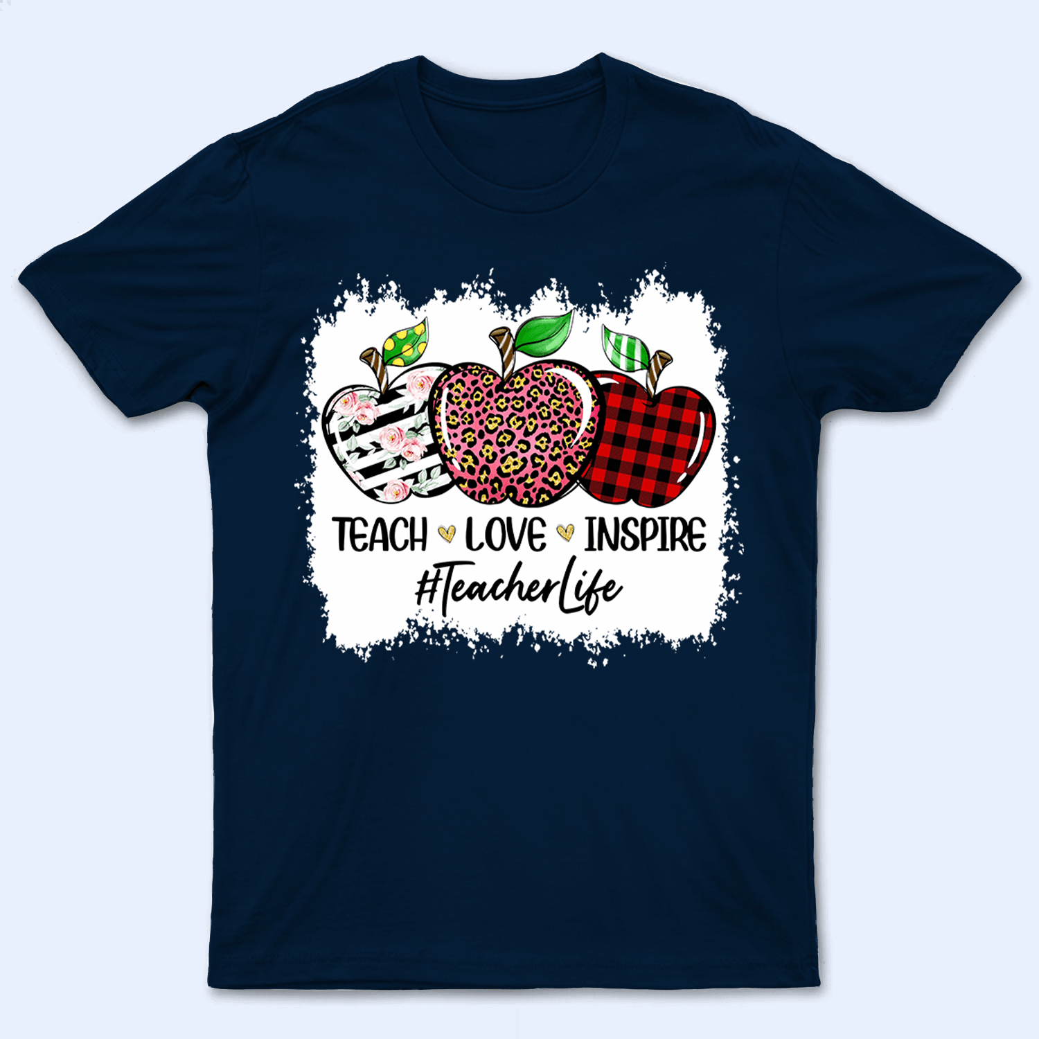 Teach Love Inspire - Personalized Custom T Shirt - Birthday, Loving, Funny Gift for Teacher, Kindergarten, Preschool, Pre K, Paraprofessional - Suzitee Store