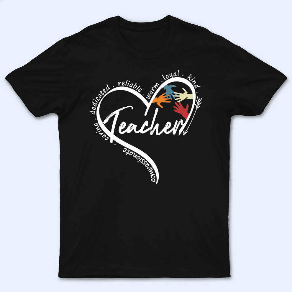 Teaching Is A Work Of Heart - Personalized Custom T Shirt - Birthday, Loving, Funny Gift for Teacher, Kindergarten, Preschool, Pre K, Paraprofessional - Suzitee Store