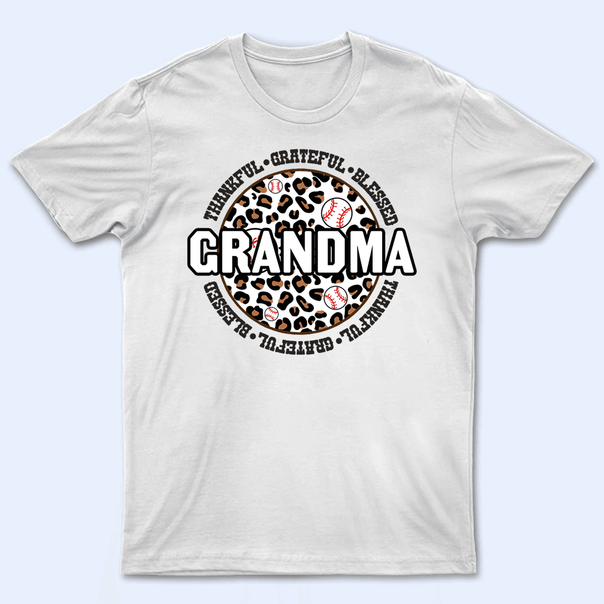 Thankful Grateful Blessed Grandma - Personalized Custom T Shirt - Gift for Grandma/Nana/Mimi, Mom, Wife, Grandparent - Suzitee Store